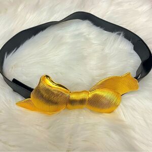Margarita Barrera Vintage Signed Gold Bow Buckle Belt OS